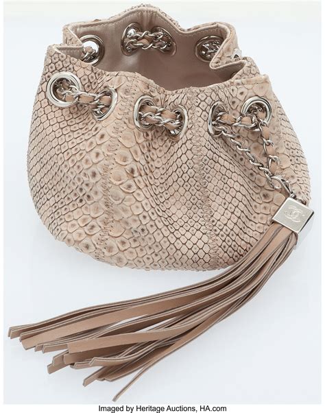 chanel bag with pearl handle|chanel python drawstring bag.